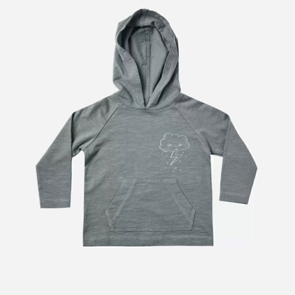 NWT! Rylee + Cru Rain Cloud Hooded Long Sleeve Tee, Size 4-5Y
